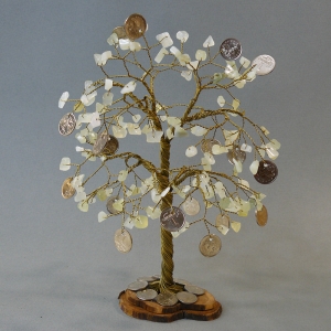 Денежное дерево из лунного камня - среднее - дерево удачи