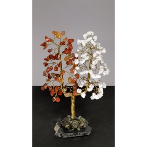 Дерево Любви из сердолика и агата белого - дерево счастья