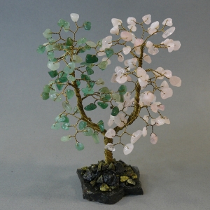 Дерево любви из авантюрина и розового кварца - дерево счастья