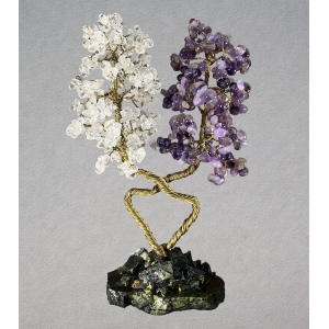 Дерево большой любви из аметиста и горного хрусталя - дерево счастья