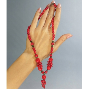 Бусы из коралла - Коралловая осень - 48 см