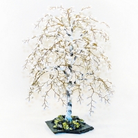 Береза - Времена года - из агата - дерево счастья