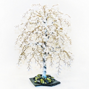 Береза - Времена года - из агата - дерево счастья