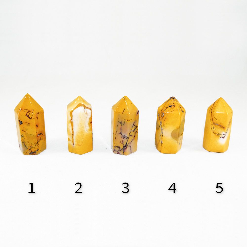 Кристалл из яшмы жёлтой 15-15-35 мм