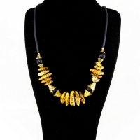 Бусы - Балтика - из янтаря и шунгита - 60 см