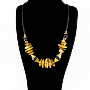 Бусы - Балтика - из янтаря и шунгита - 60 см