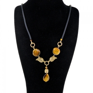 Кулон - подвеска -Этюд- из тигрового глаза - 56 см