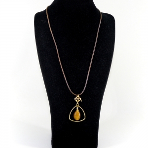 Кулон - подвеска из тигрового глаза на шнуре - 45 см