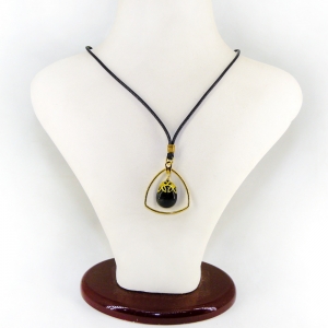 Кулон - подвеска из соколиного глаза на шнуре - 45 см