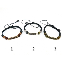 Браслет шамбала из тигрового, бычьего, соколиного глаза, шунгита и гематита 18-20 см