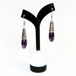 Серьги из аметиста, огранка - длина 5,5 см