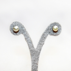 Серьги-гвоздики из жемчуга, диаметр 8 мм