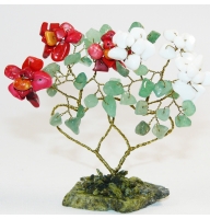 Букет роз -Мелодия любви- из агата, коралла и авантюрина  - изящность и нежность - цветы из камня